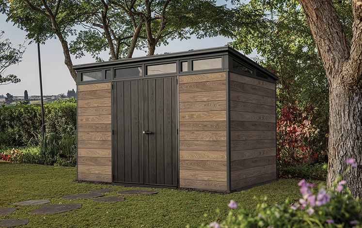 Signature Walnut Brown Large Storage Shed - 11x7 Shed - Keter US